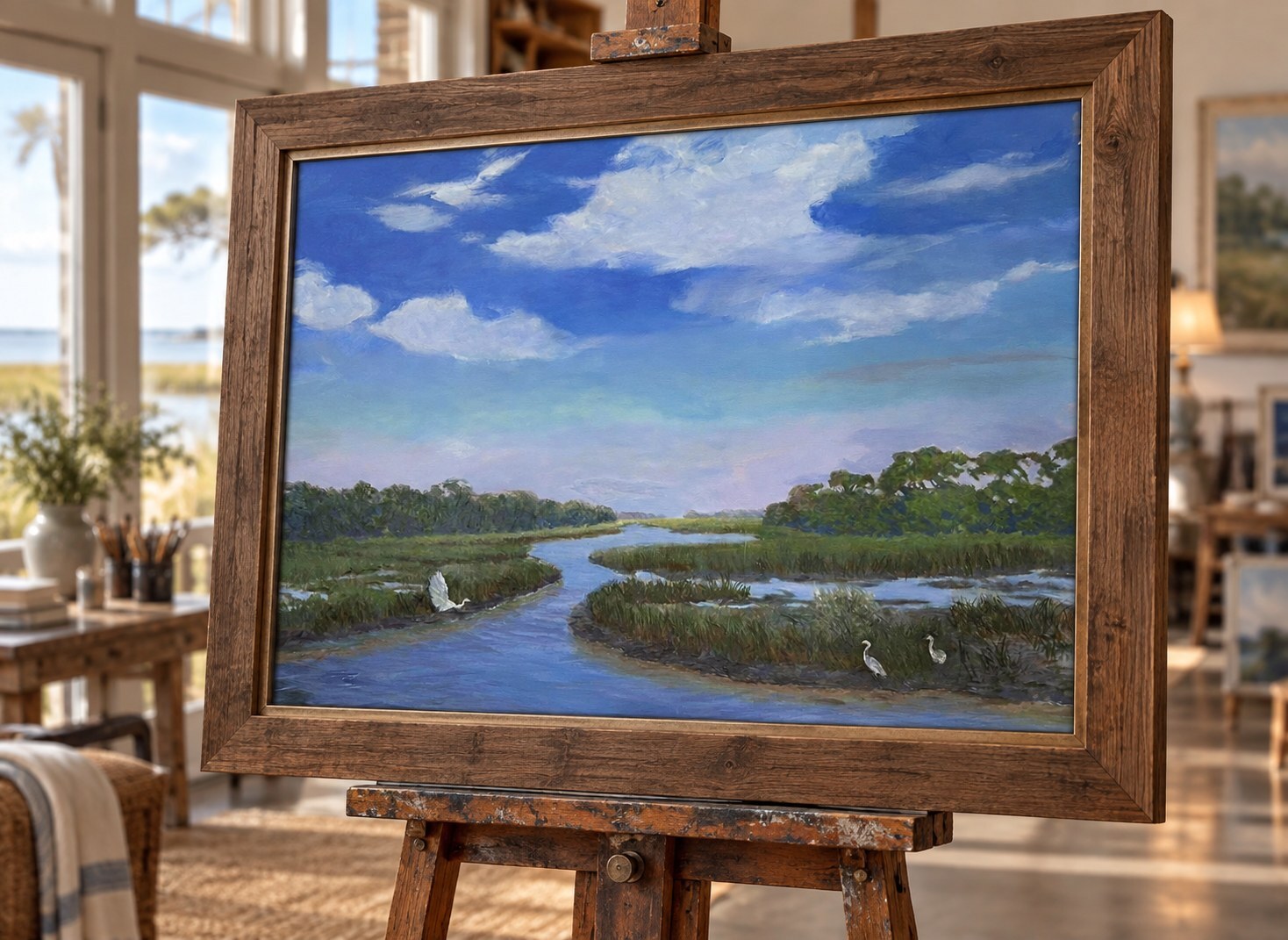 Blue sky above Lowcountry marsh tributaries